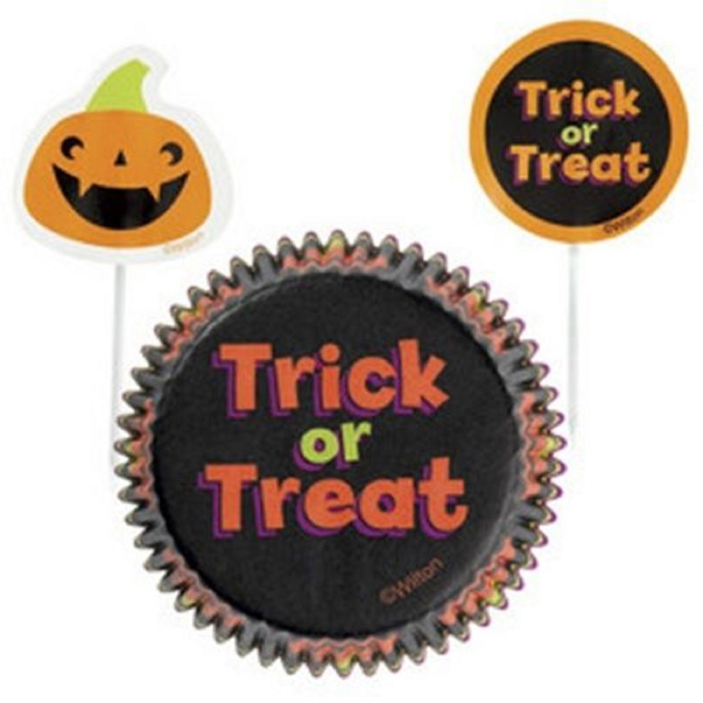 Wilton 24 Halloween Baking Cups 24 Picks 3 packs!